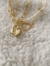 Load image into Gallery viewer, Sterling Silver Gold Plated Heart Lock Tag Bracelet